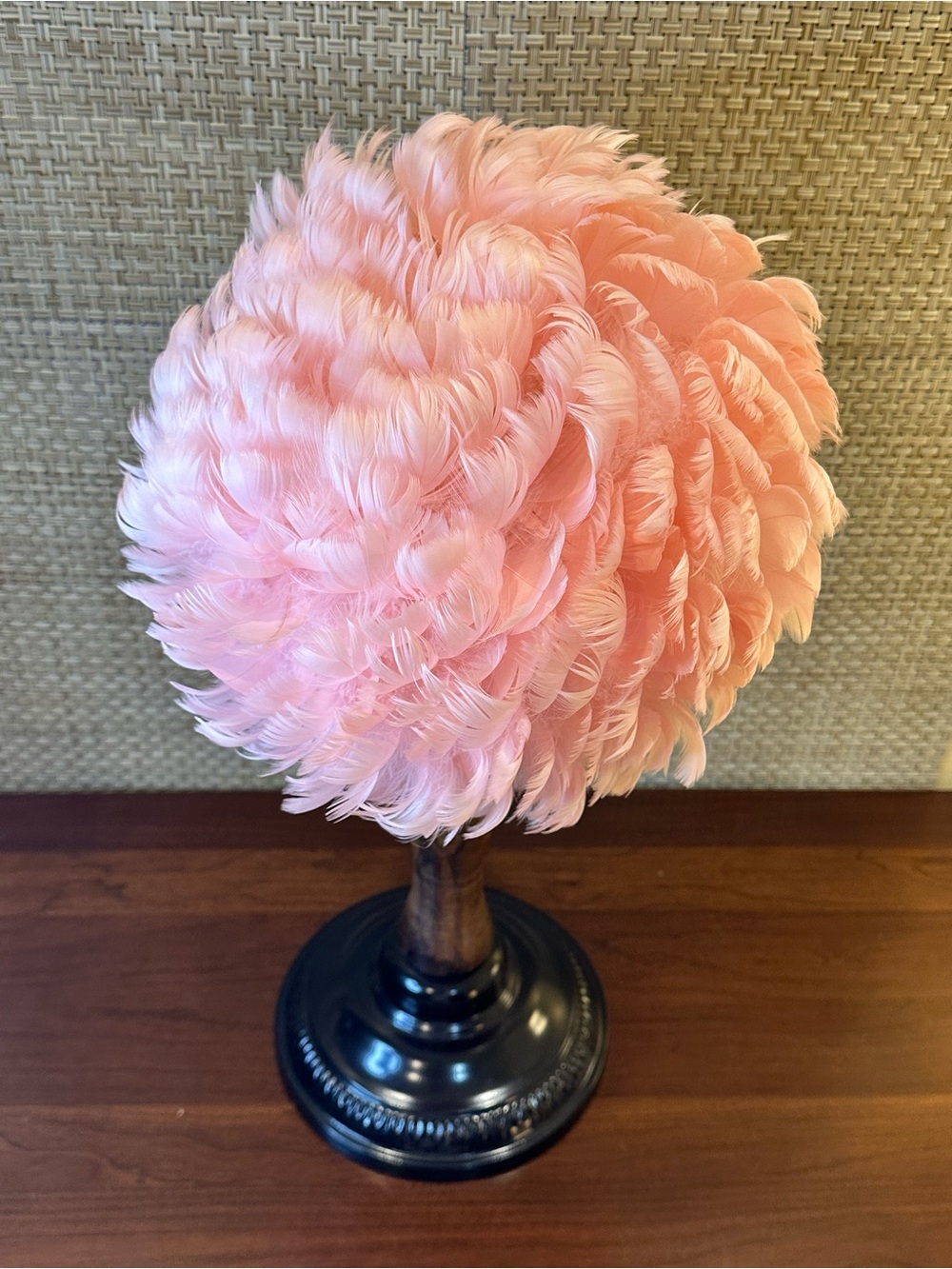 VTG 1950s-60s Rare Pink Marabou Feather Bubble Wig Hat Made in Yugoslavia - Picture 7 of 10